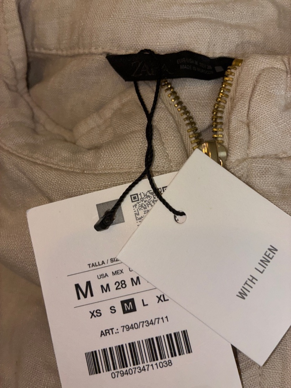 Zara NWT linen blend shirt 7940/734 - Picture 5 of 6